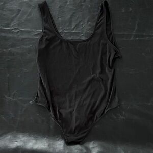 Black Scoop Neck Bodysuit